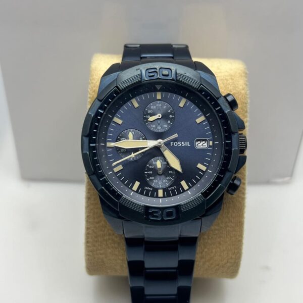 Fossil Bronson Blue Stainless Steel Chronograph Watch for Men BQ2587