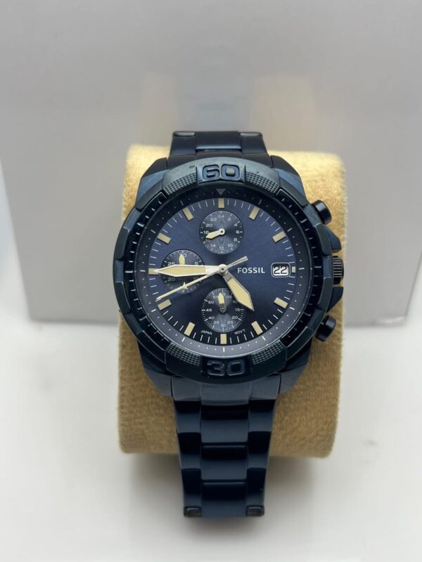 Fossil Bronson Blue Stainless Steel Chronograph Watch for Men BQ2587