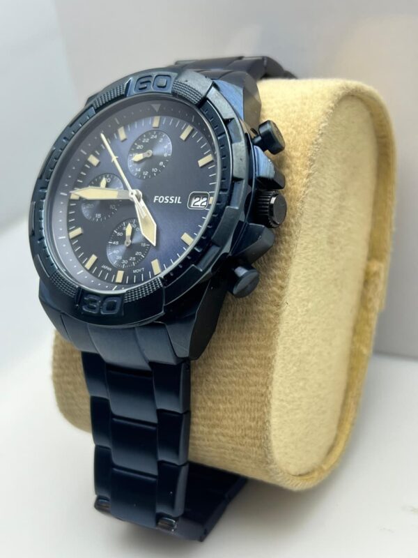 Fossil Bronson Blue Stainless Steel Chronograph Watch for Men BQ2587