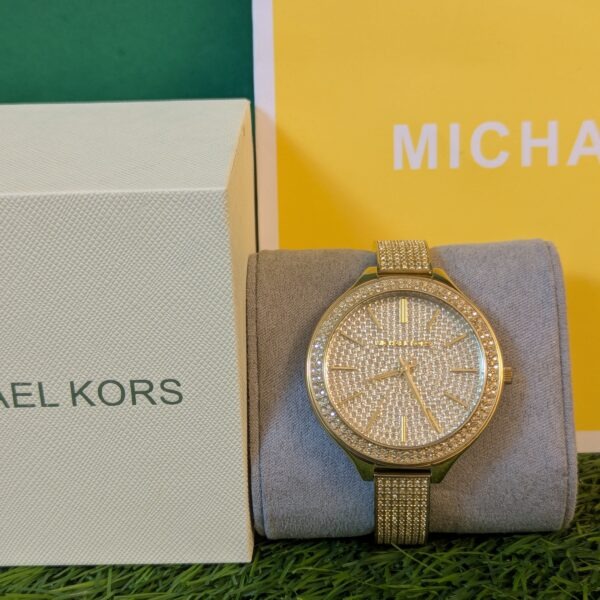 Michael Kors Gold-Tone Pavé Slim Runway Watch for Women's Price in Pakistan