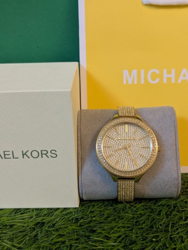 Michael Kors Gold-Tone Pavé Slim Runway Watch for Women's Price in Pakistan