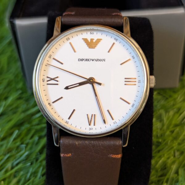 WhatsApp Image 2026-02-08 at 12.22.09 PM (6) Emporio Armani Kappa AR11173 Brown Leather Strap Men's Watch Price in Pakistan