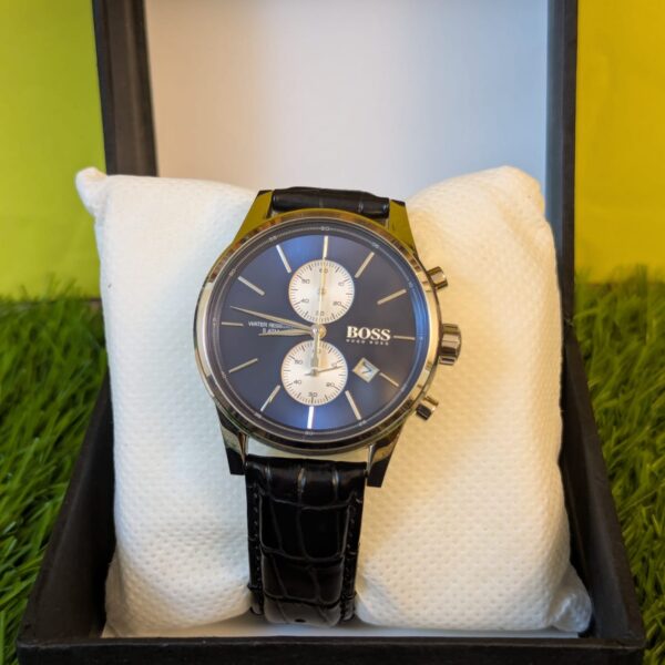 Hugo Boss Leather Strap Blue Dial Men's Chronograph Watch Price in Pakistan