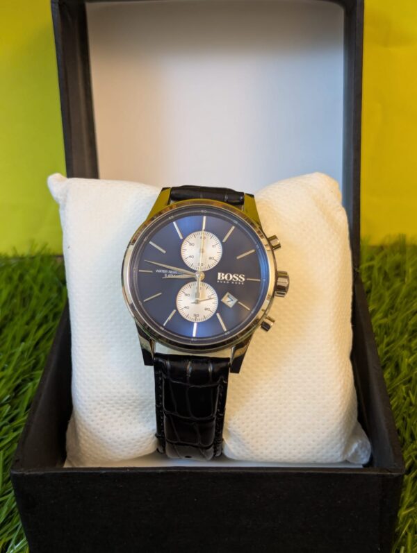 Hugo Boss Leather Strap Blue Dial Men's Chronograph Watch Price in Pakistan