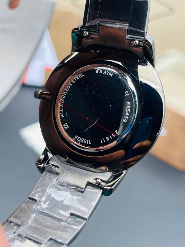 Fossil Minimalist Three-Hand Smoke Stainless Steel Watch (Model: FS5459)