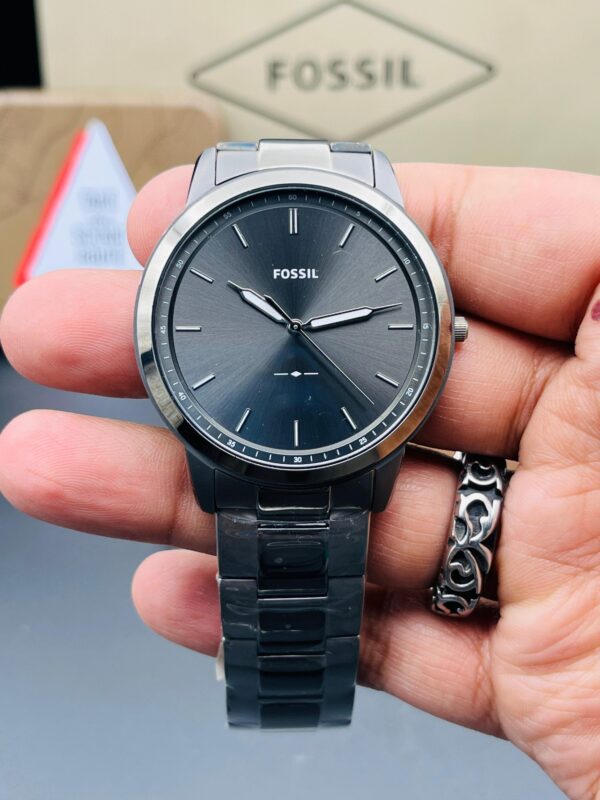 Fossil Minimalist Three-Hand Smoke Stainless Steel Watch (Model: FS5459)