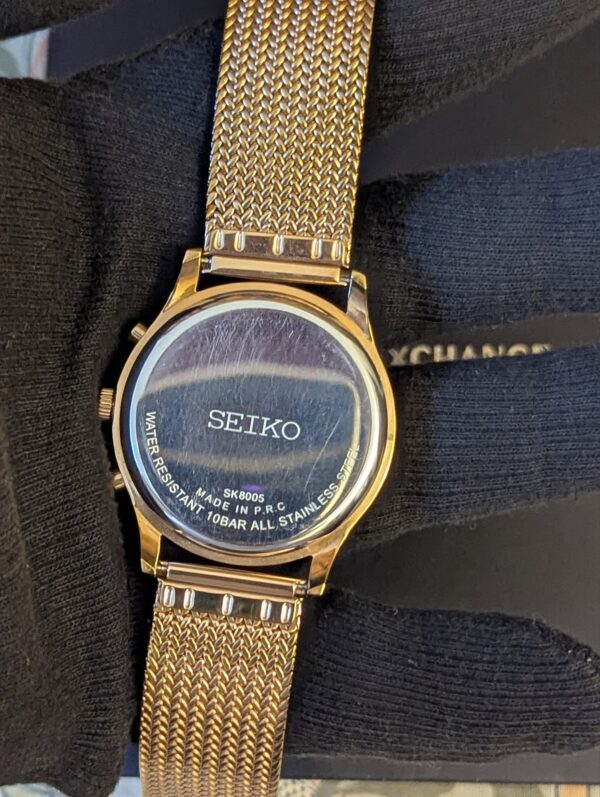 Seiko Men's Watch featuring a Rose Gold-Tone Stainless Steel Mesh Band