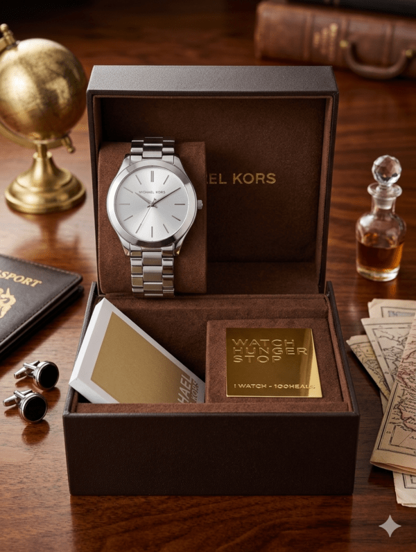2026/05/159226.png Michael Kors Slim Runway Silver-Tone Watch (Model: MK3178).