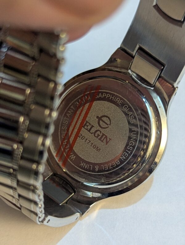 Elgin Vintage Watch Pair crafted primarily from scratch-resistant Tungsten alloy and Stainless Steel.