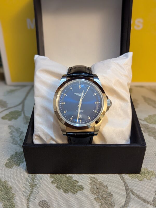 2026/10/68145-scaled.jpg Longines Conquest Quartz Men's Watch with Blue Dial & Black Leather Strap Price in Pakistan